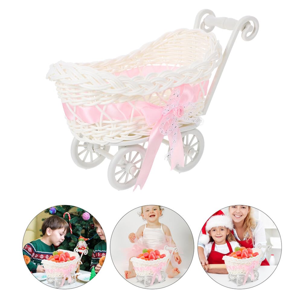 Kichvoe baby carriage decor serves as floral basket or candy container