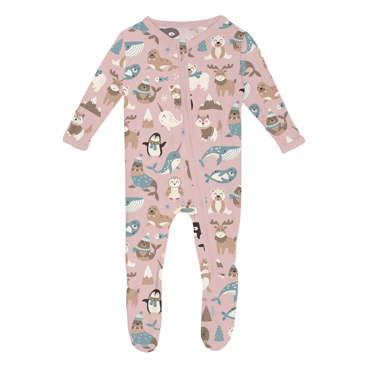 KicKee Festive Footie Pajamas with zipper for easy nighttime changes.