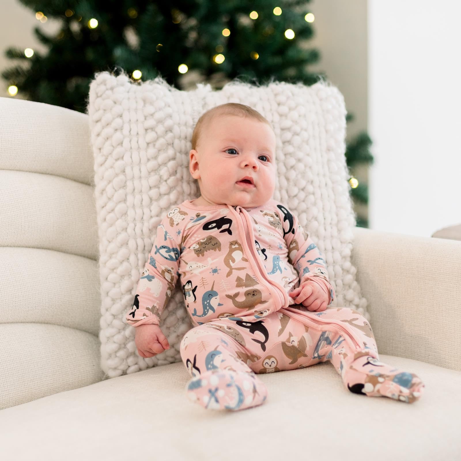KicKee Footie Pajamas no-slip grips support safe steps.