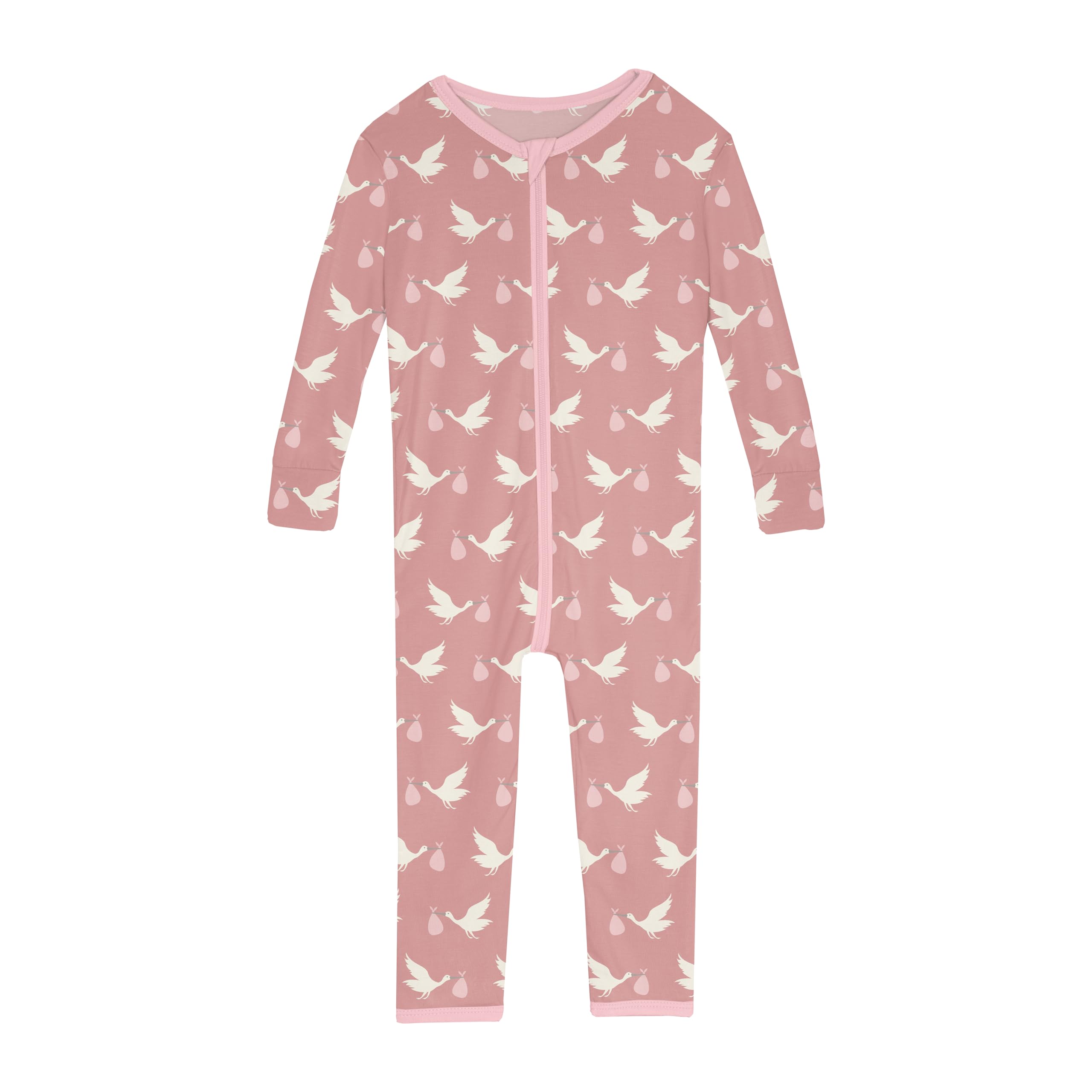 KicKee Pants Blush Stork convertible sleeper for cozy newborn sleep.