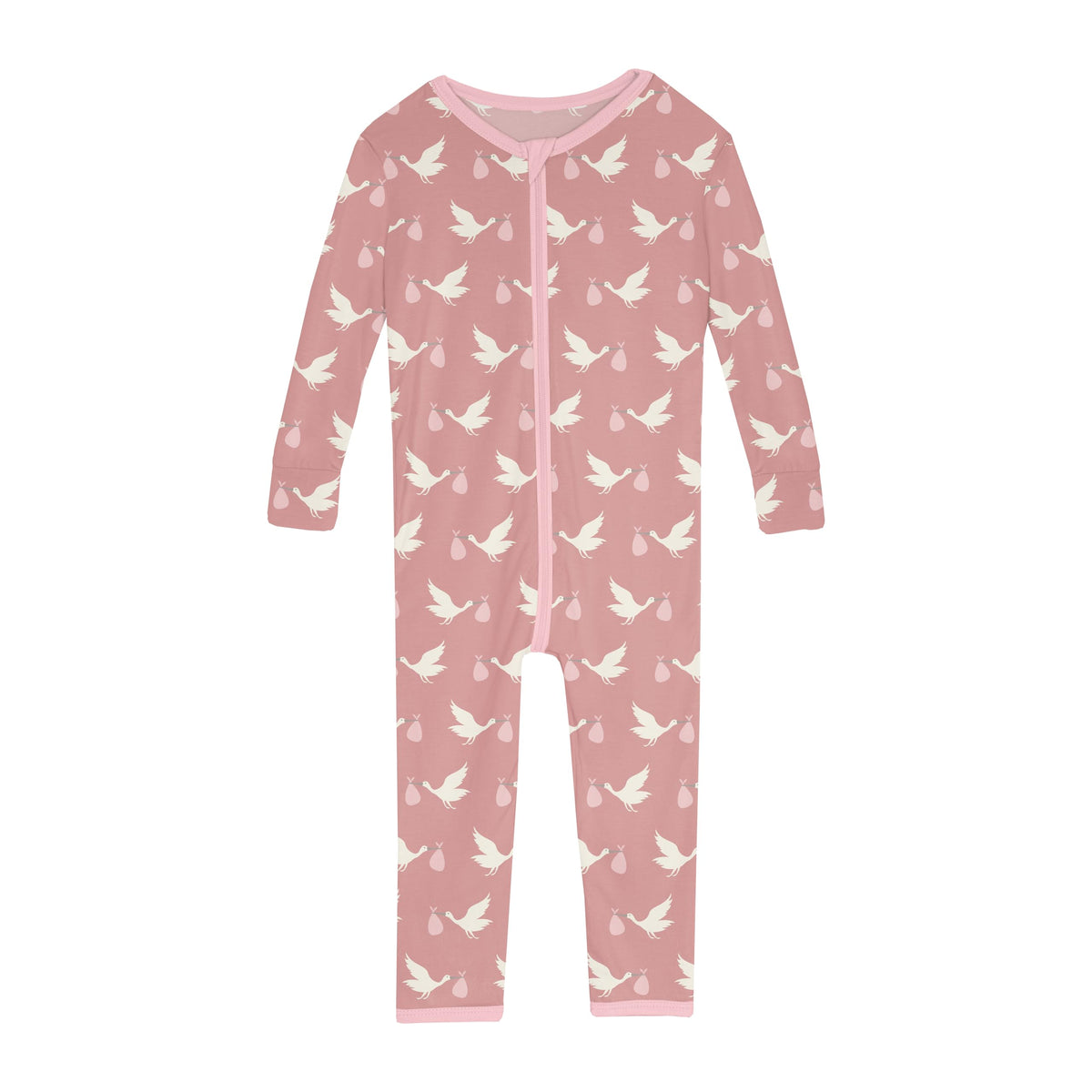 KicKee Pants Blush Stork convertible sleeper for cozy newborn sleep.