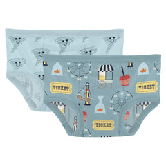 KicKee Training Pants Set Spring Sky Happy Tornado print, soft and absorbent for potty training