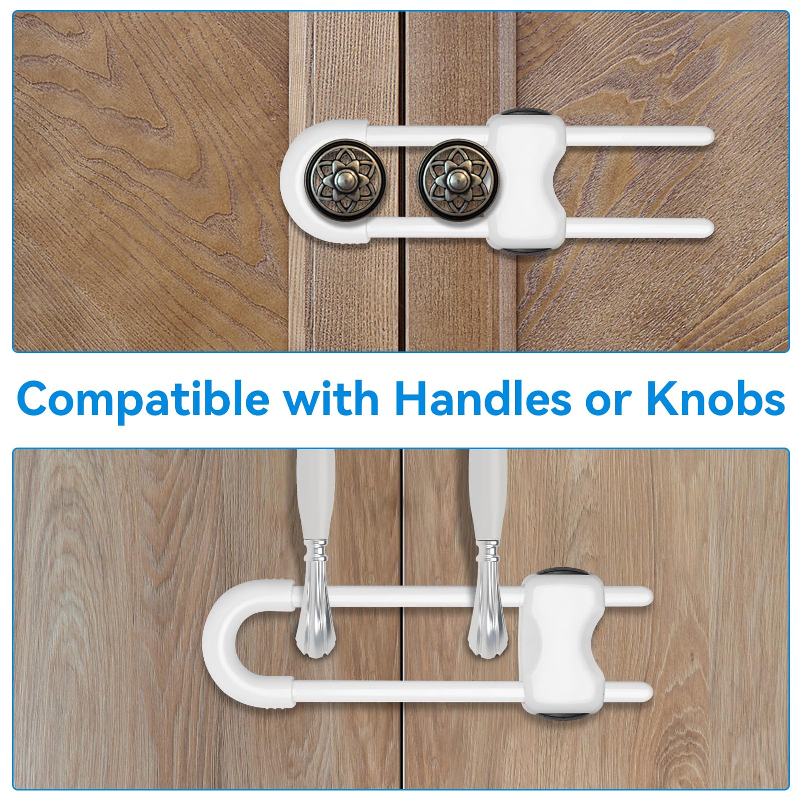 Kickic cabinet locks in white blend with home decor while enhancing safety.