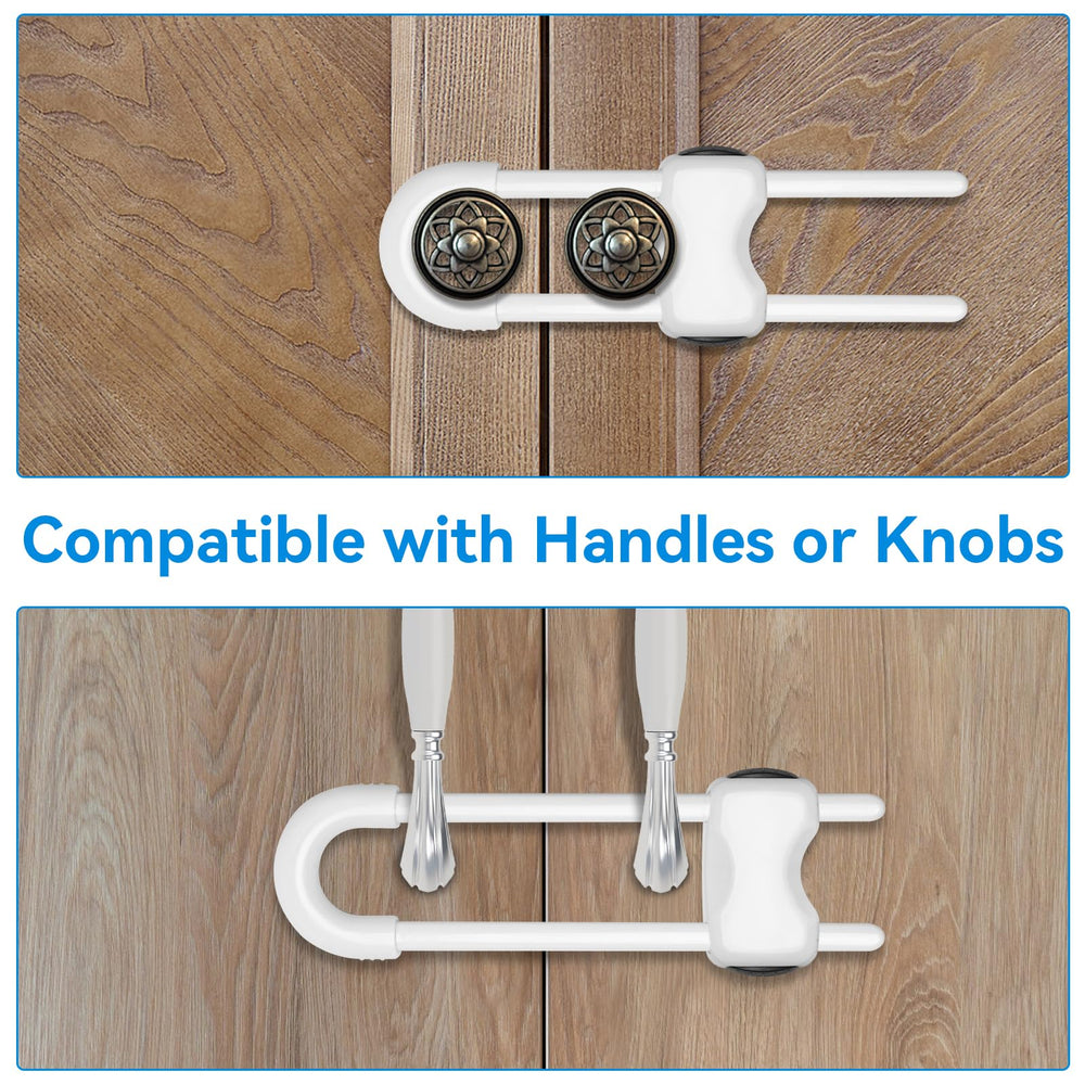 Kickic cabinet locks in white blend with home decor while enhancing safety.