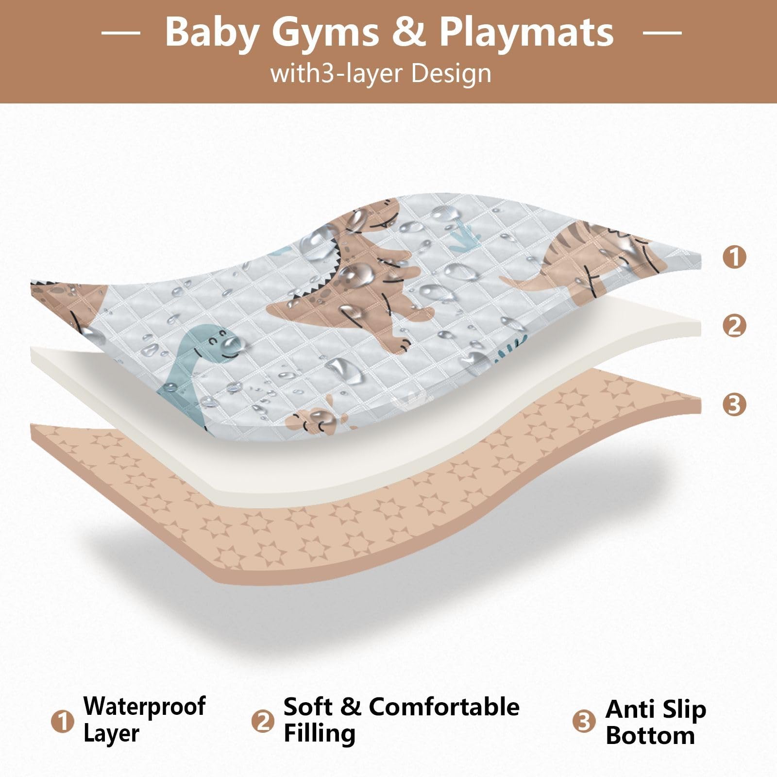 KICPOAY 50x50 playpen mat offers ample space for crawling.