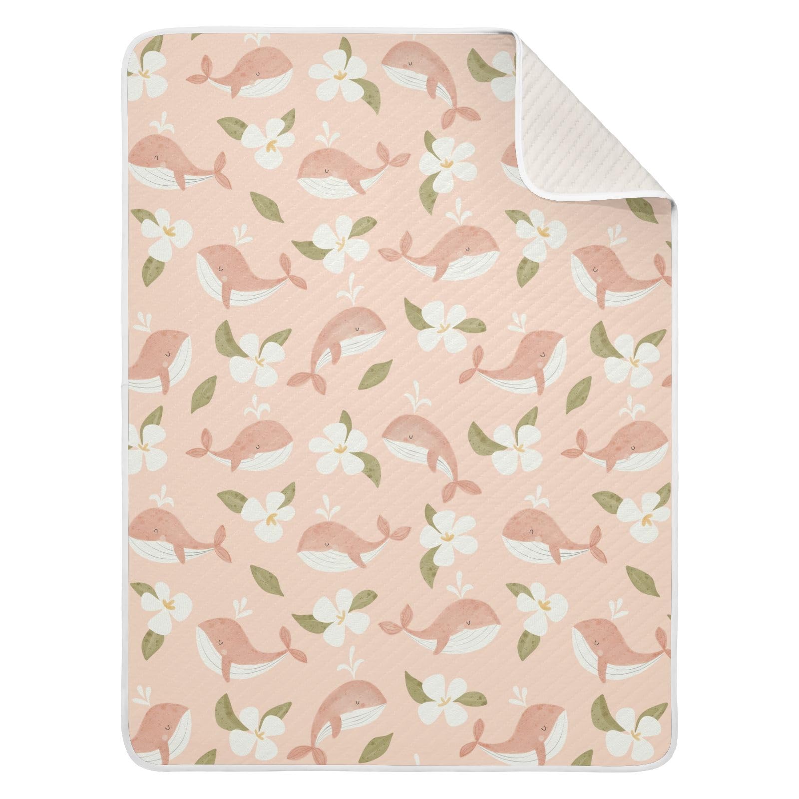 KICPOAY Animal Whales pink swaddle provides soft, breathable warmth for newborns.