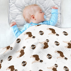 KICPOAY baby muslin swaddle blanket, breathable and gentle on delicate skin.