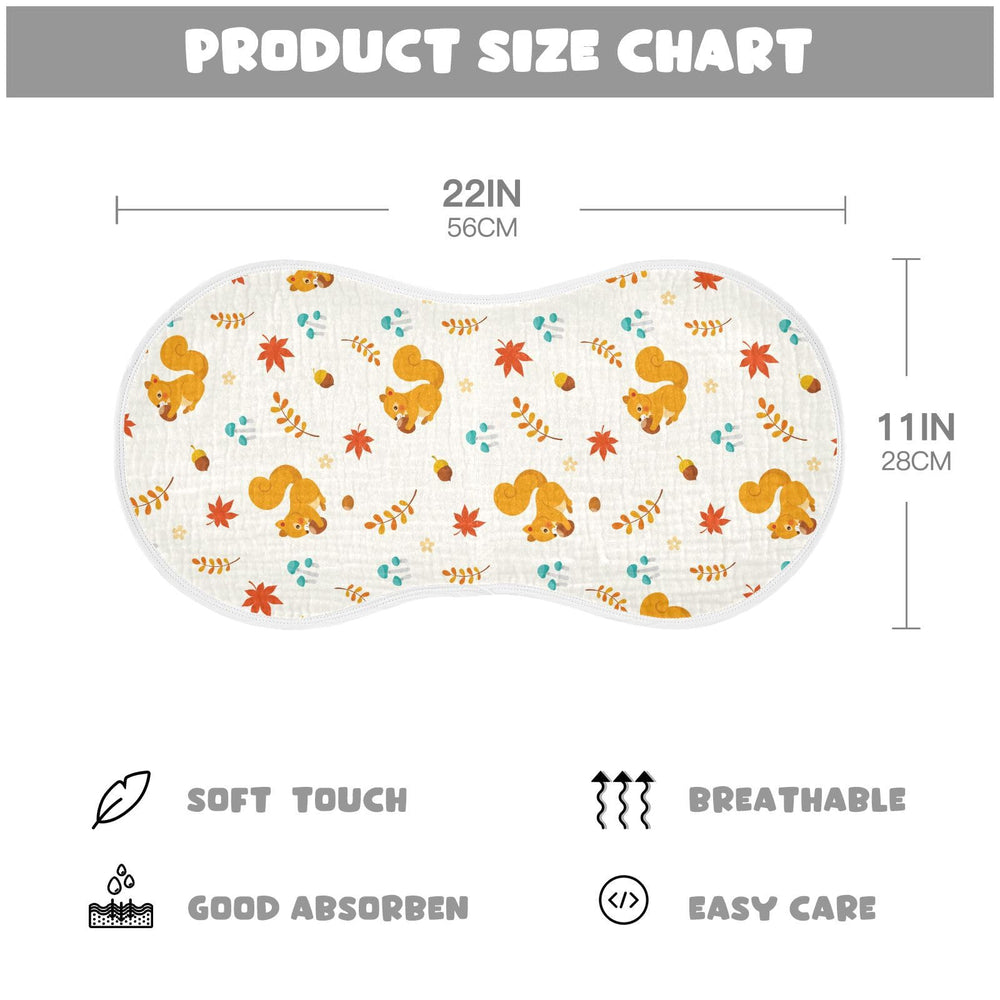 KICPOAY burp cloth adds cute nursery style with autumn pattern.