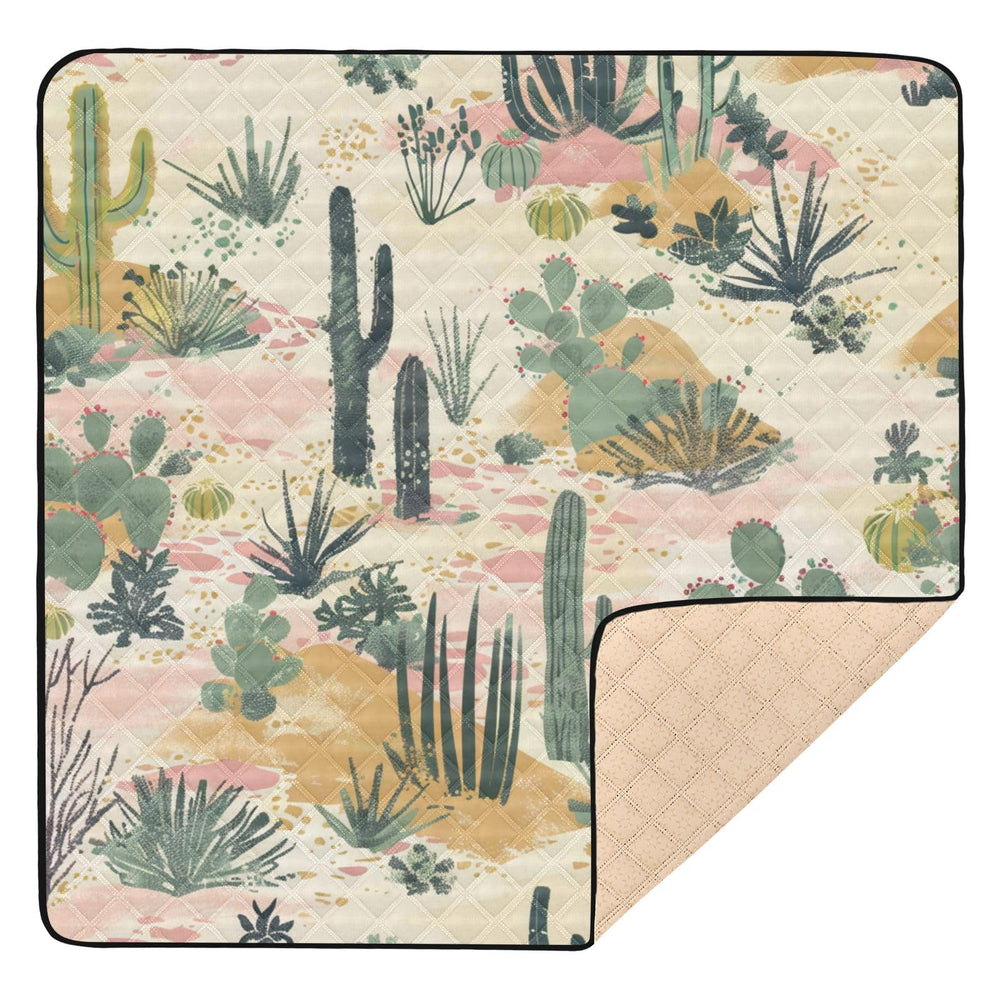 KICPOAY baby play mat with tropical cactus design for safe, spacious tummy time.