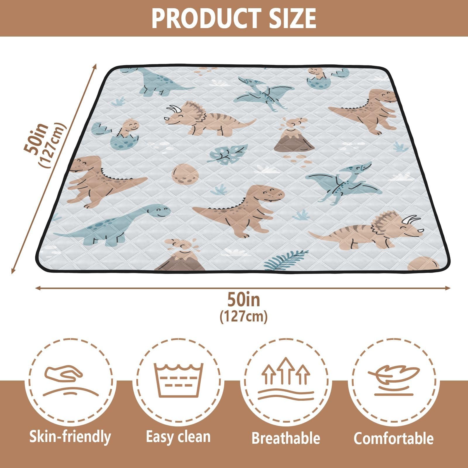 KICPOAY volcanoes design play mat boosts exploration during play.