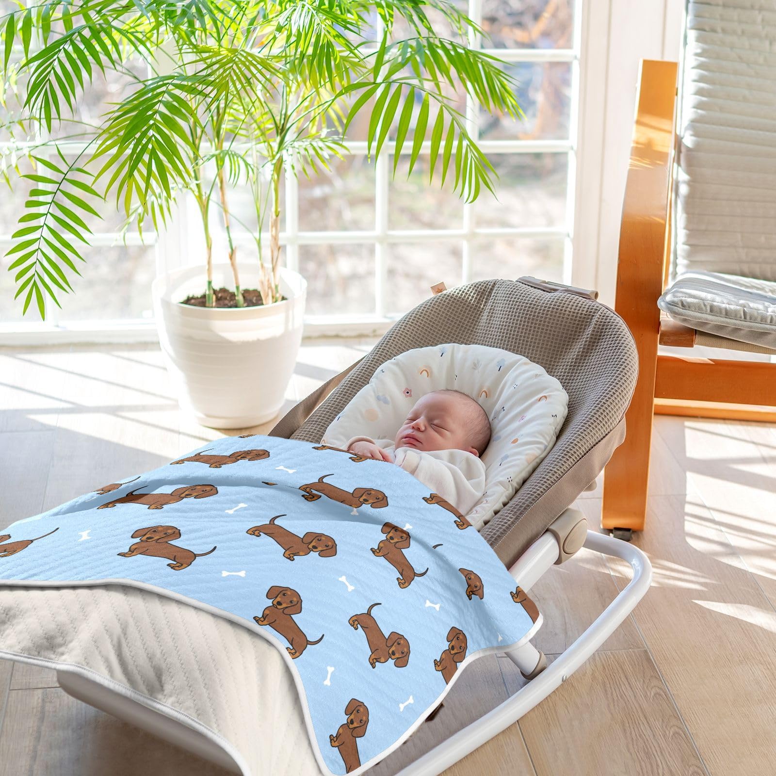 KICPOAY baby using swaddle in pram illustrates shade and sun shield use.