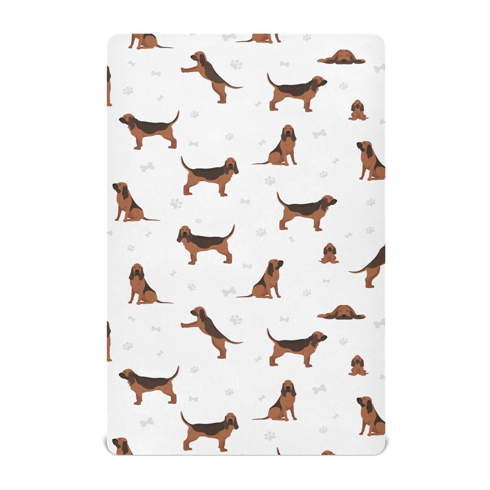 KICPOAY bloodhound crib sheet in a cozy pattern for peaceful naps