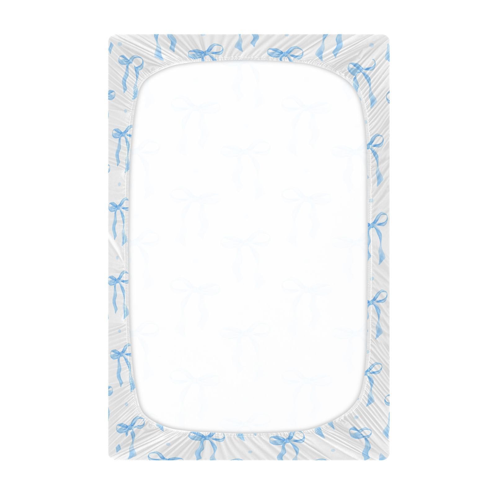 KICPOAY playard sheet with blue watercolor pattern adds warm, cozy vibes for baby.