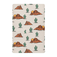 KICPOAY cactus cowboy crib sheet on a standard crib, soft and breathable fabric.