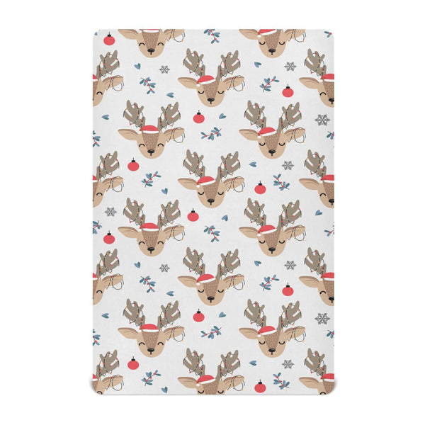 KICPOAY Christmas Reindeer crib sheet fits 39x27 playard for cozy nights.