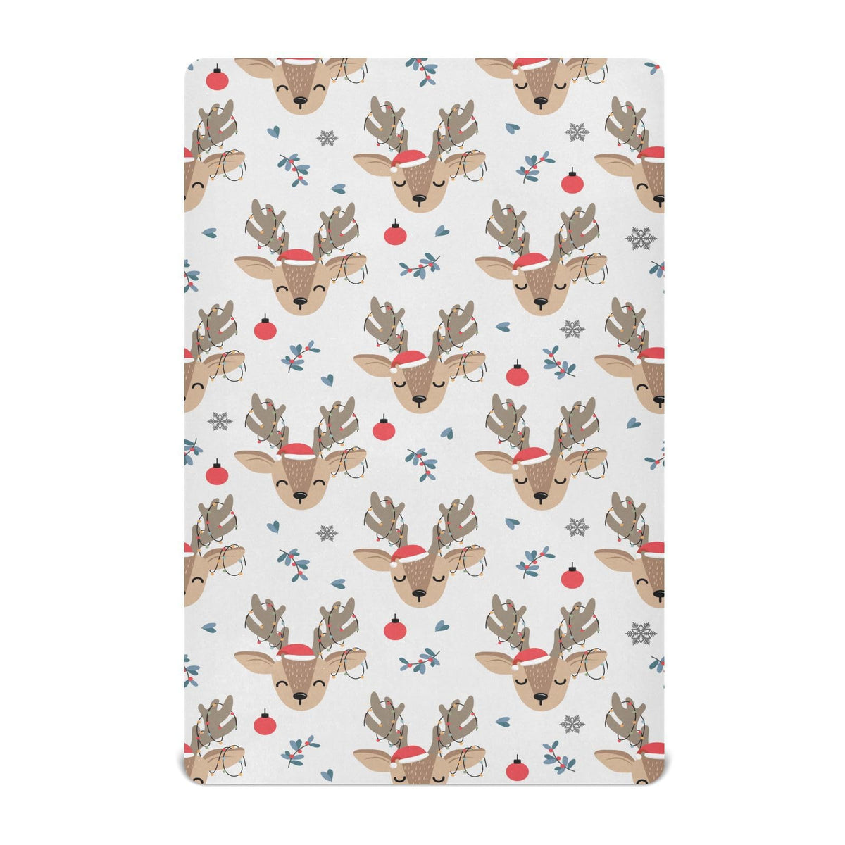 KICPOAY Christmas Reindeer crib sheet fits 39x27 playard for cozy nights.