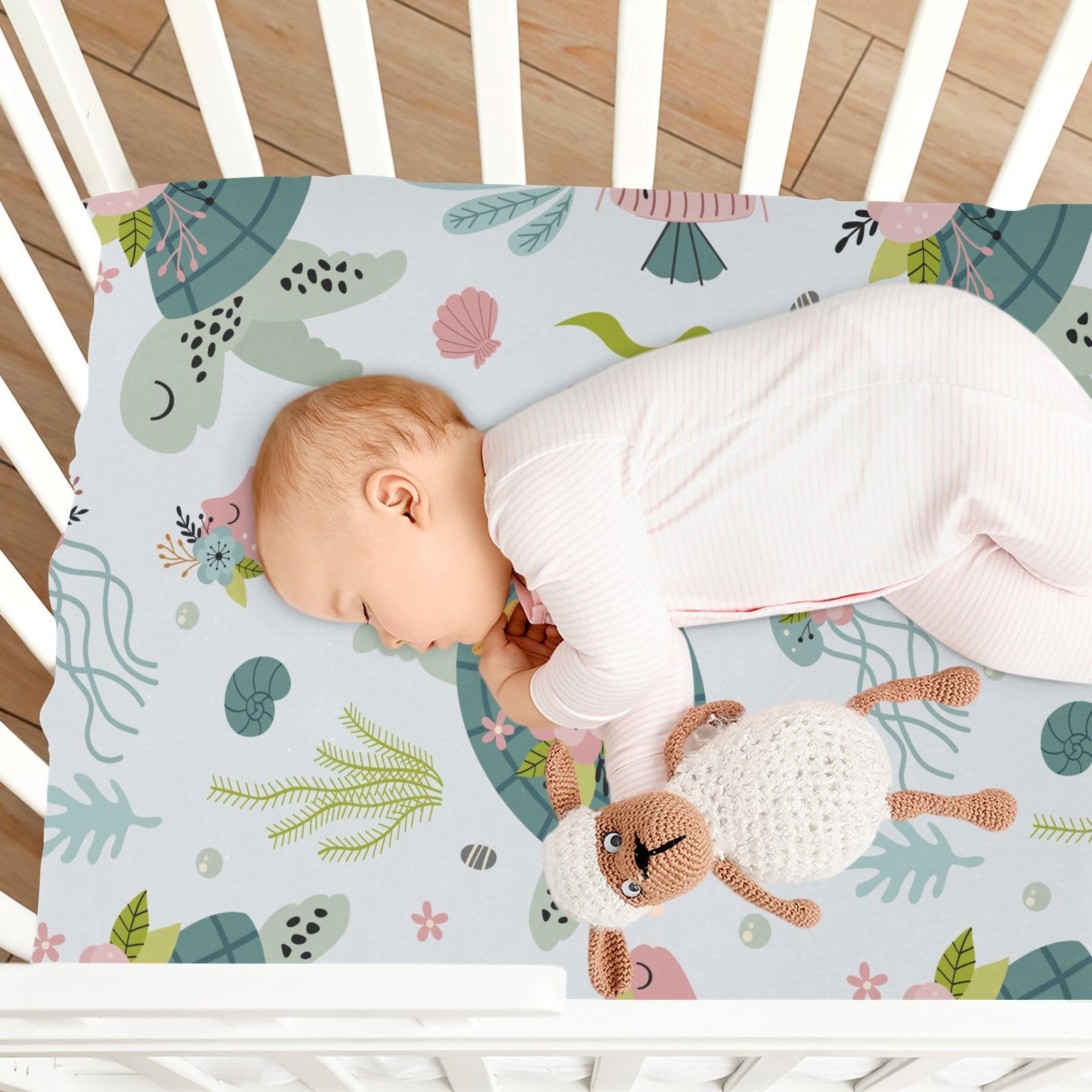 KICPOAY crib sheet 52x28 pattern fits standard mattresses securely.