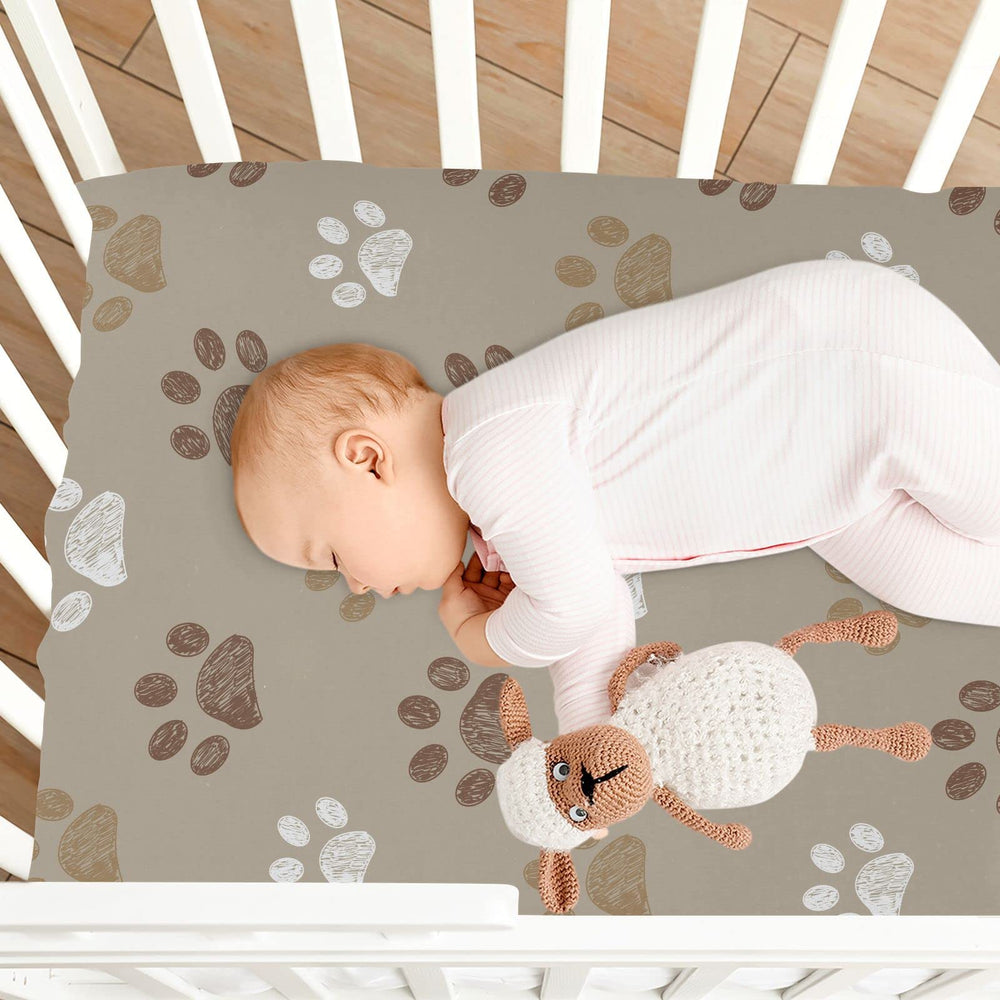 KICPOAY cute dog paw pattern adds nursery charm.