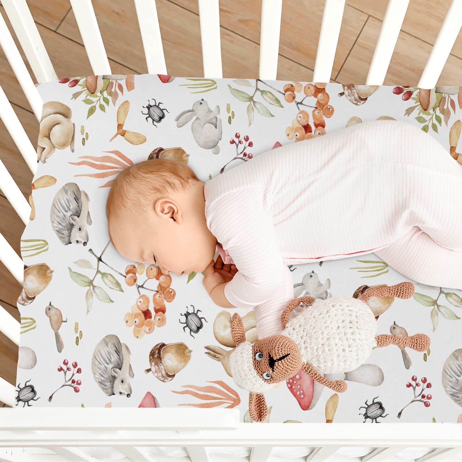 KICPOAY cute mushroom-rabbit pattern enhances nursery decor.