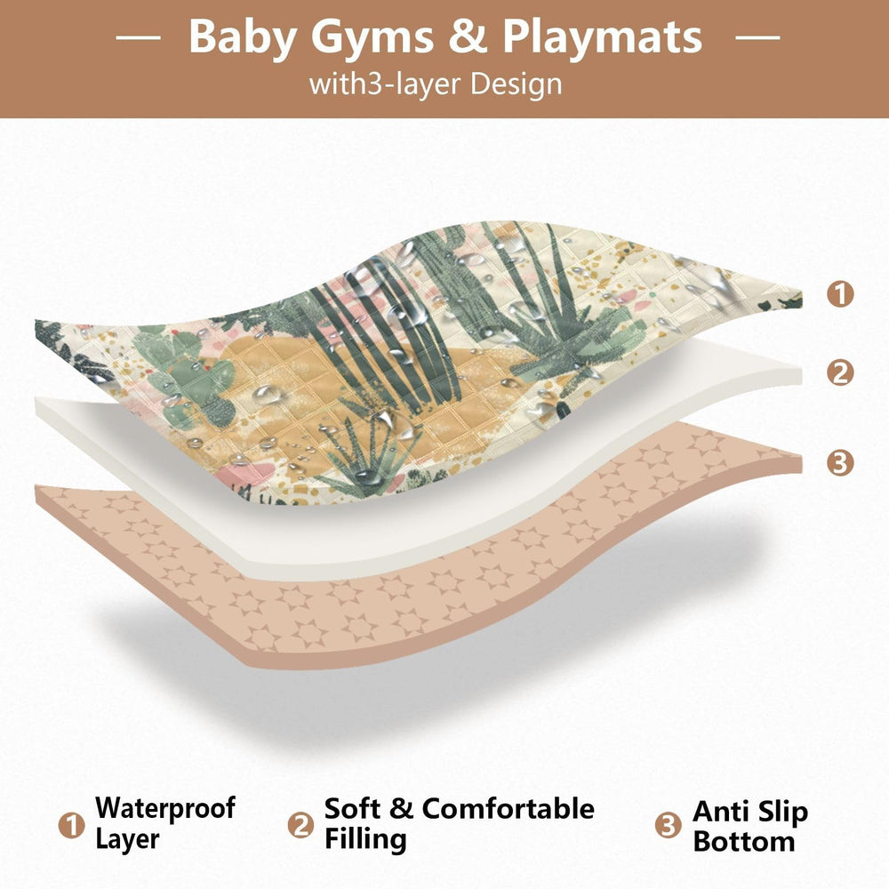 KICPOAY mat displays bright patterns to attract babies during playtime.