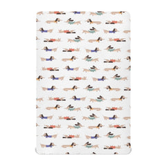 KICPOAY dachshund pattern fitted sheet for crib or playard, cozy sleep surface.