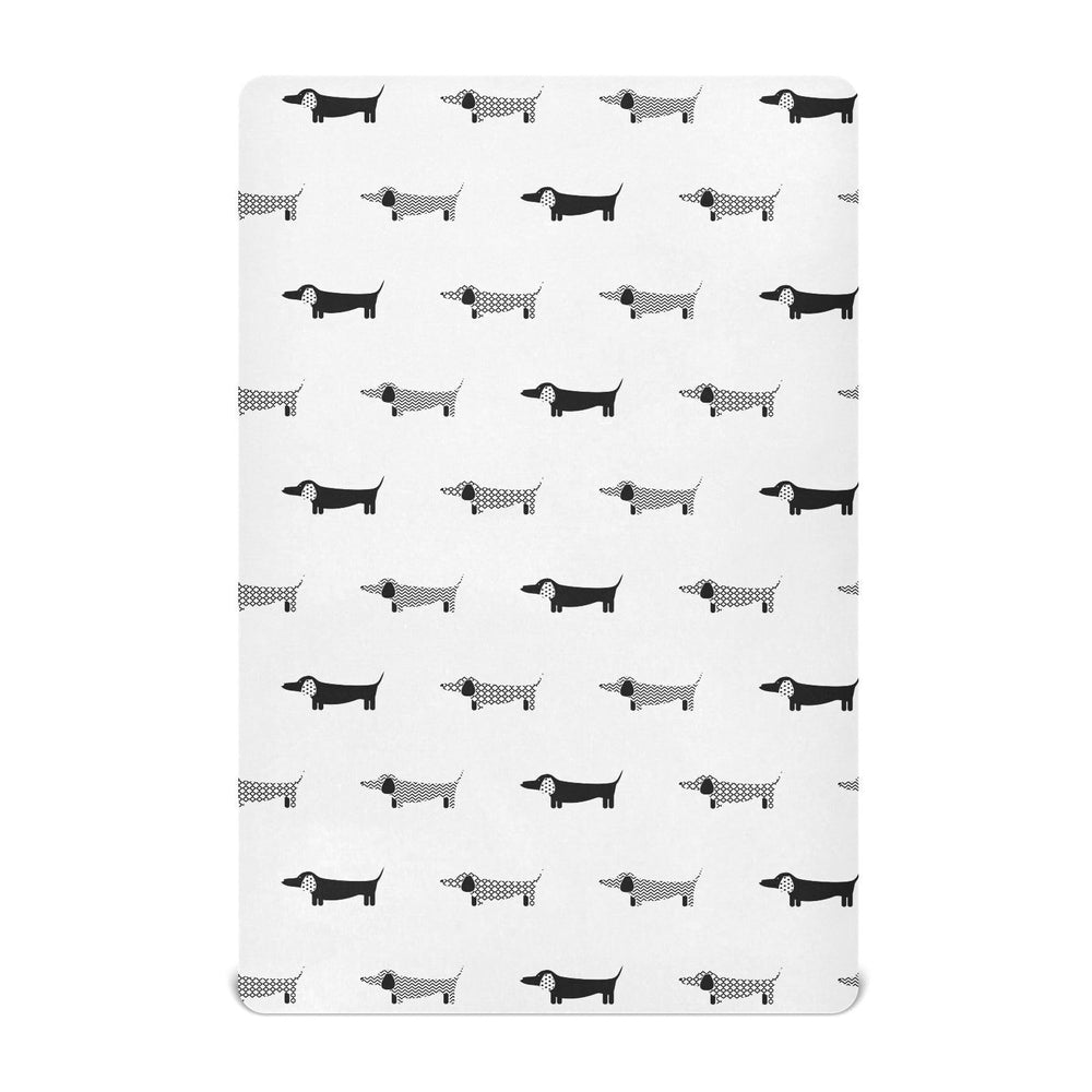 KICPOAY fitted crib sheet with dachshund pattern for a snug mattress fit