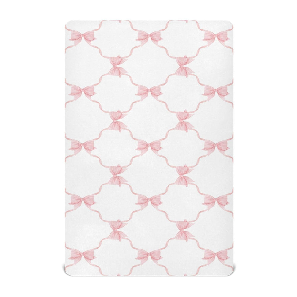 KICPOAY Trellis Bow Pink checkered fitted crib sheet for a snug, cozy sleep space