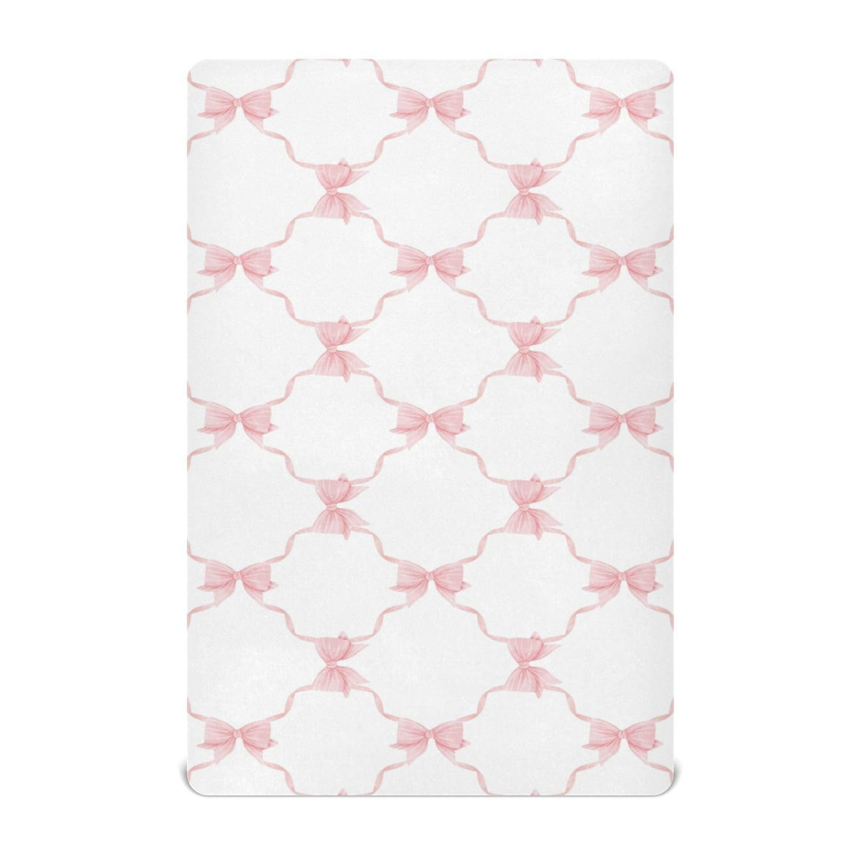 KICPOAY Trellis Bow Pink checkered fitted crib sheet for a snug, cozy sleep space