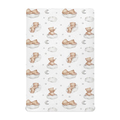 KICPOAY fitted crib sheets with white bears and clouds offer cozy nights.