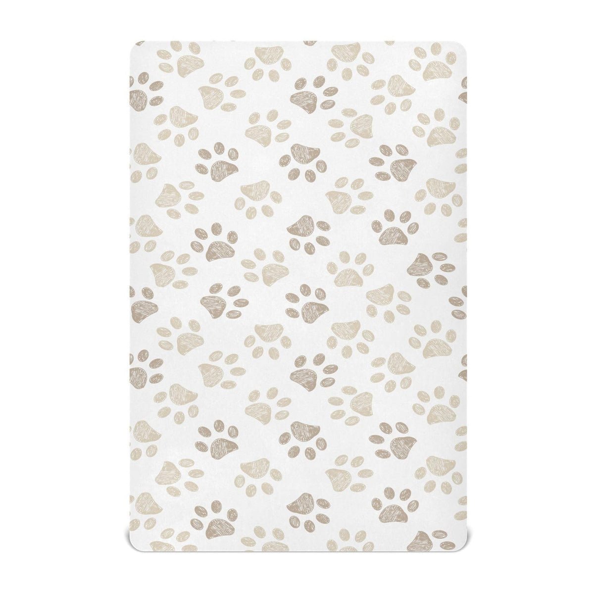 KICPOAY fitted sheets with dog paw prints pattern for baby's cozy crib.