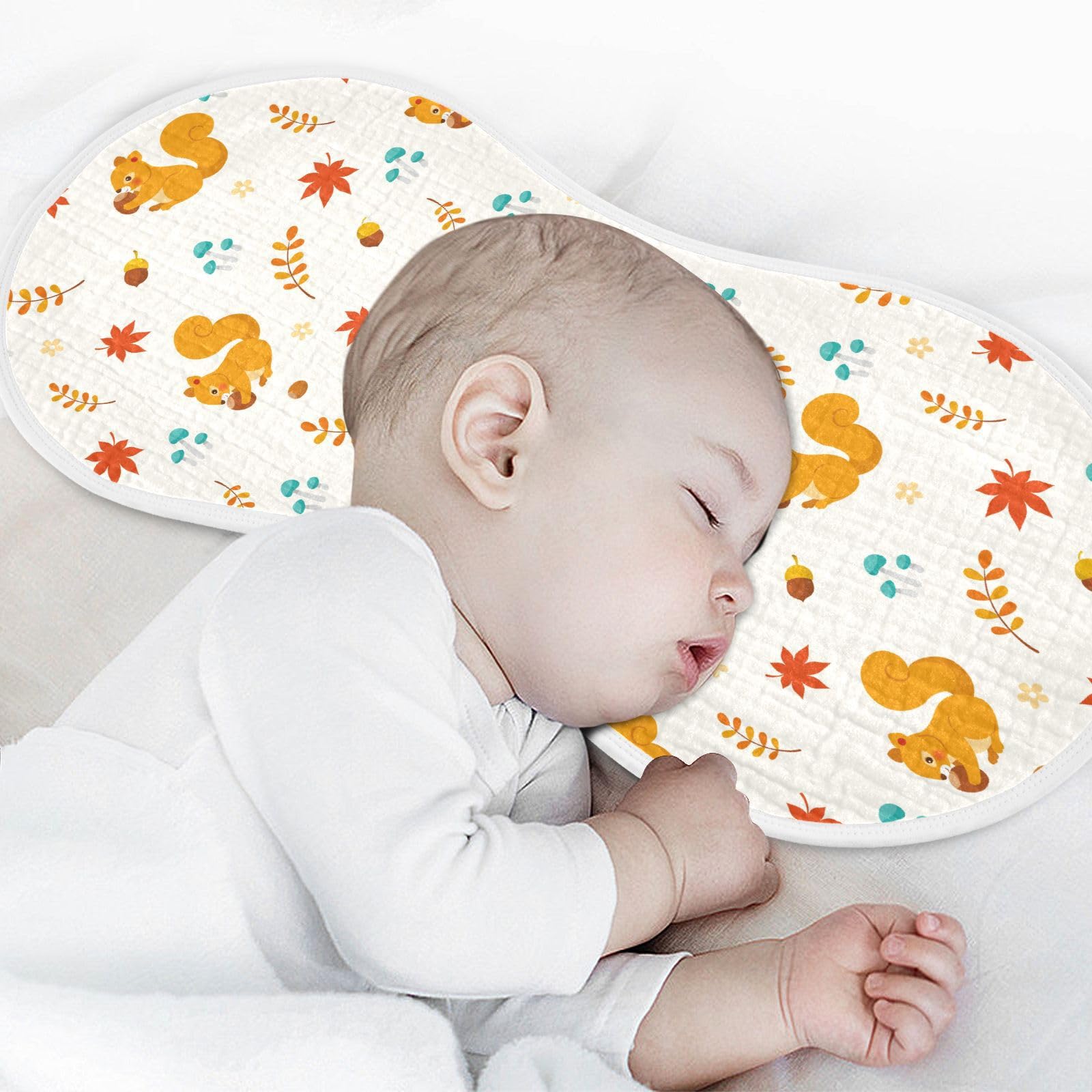 KICPOAY muslin burp cloth features unisex design for newborns.