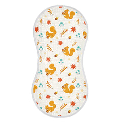 KICPOAY muslin burp cloth with autumn squirrel pattern for gentle skin protection.