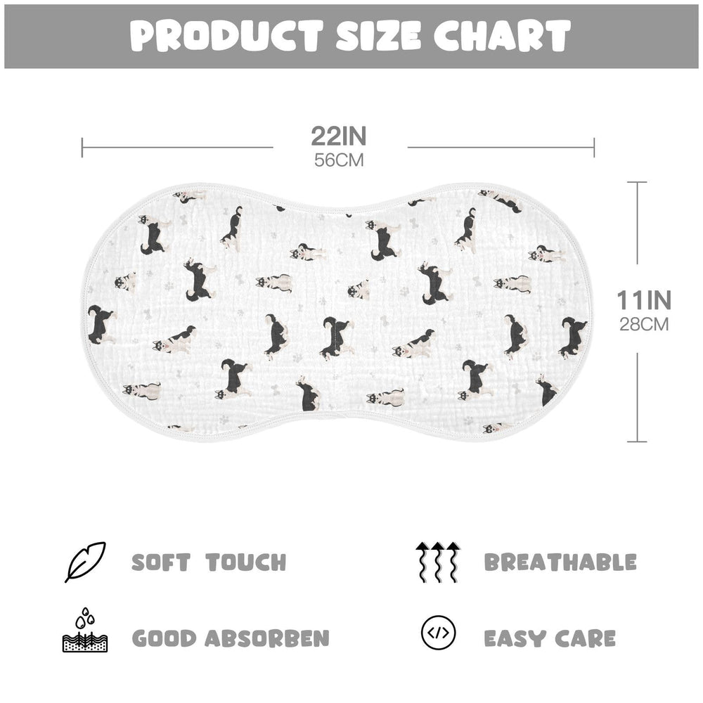 KICPOAY 22x11 inch burp cloth with Husky print, ample coverage.