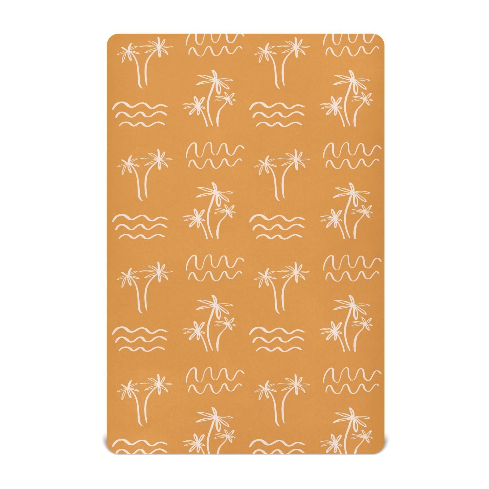 KICPOAY palm tree crib sheet with ocean waves creates a cozy sleep surface