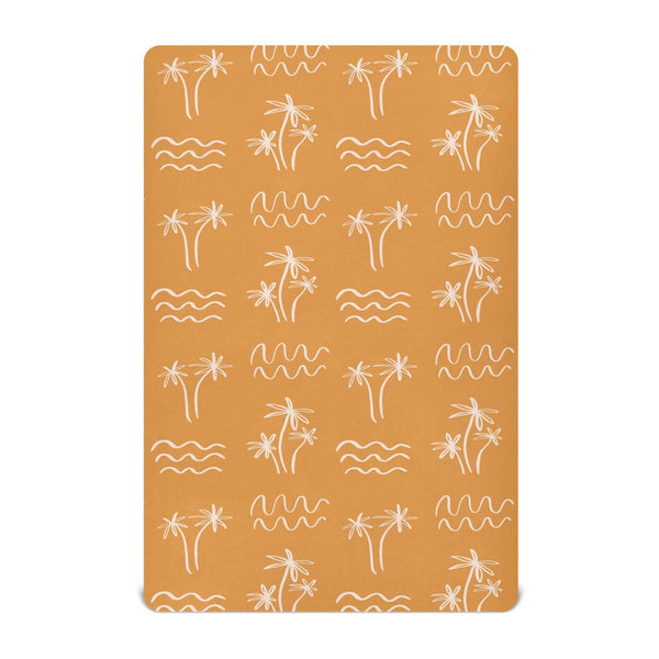 KICPOAY palm tree crib sheet with ocean waves creates a cozy sleep surface