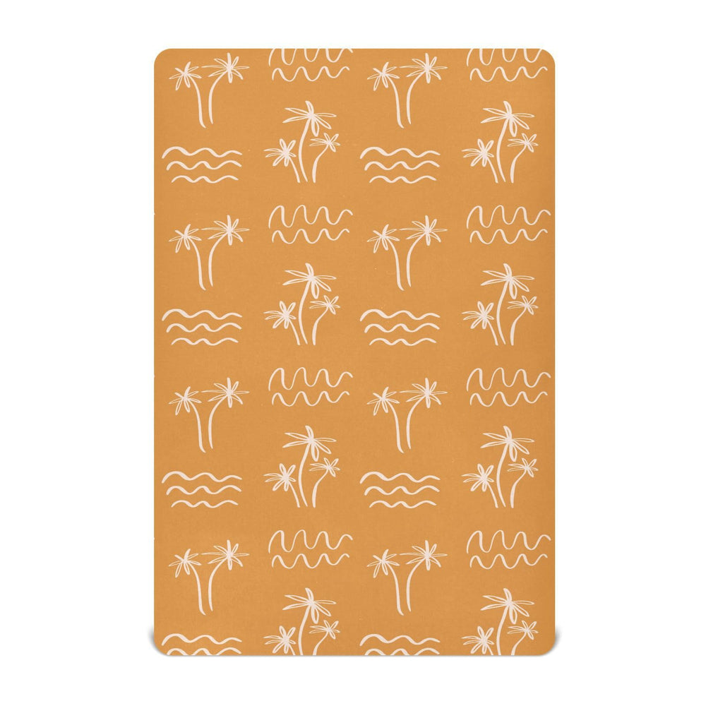 KICPOAY palm tree crib sheet with ocean waves creates a cozy sleep surface