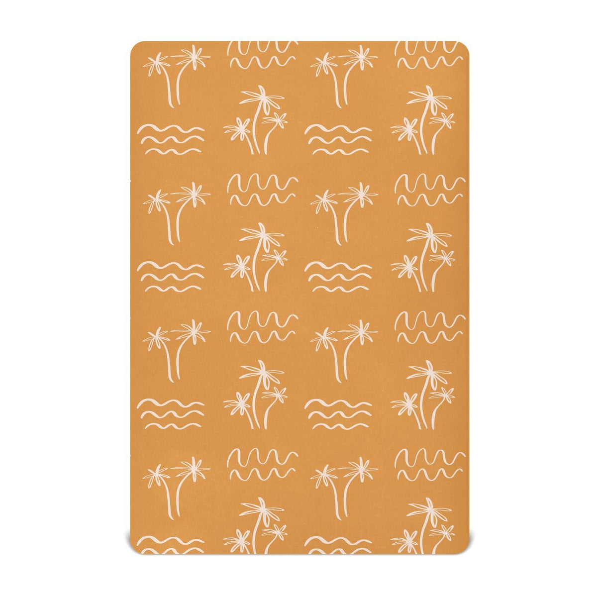 KICPOAY palm tree crib sheet with ocean waves creates a cozy sleep surface