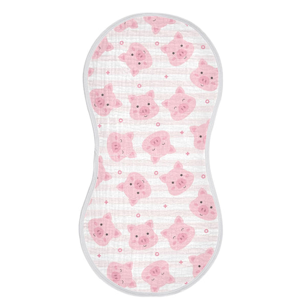 KICPOAY pink pigs stripes burp cloth protects outfits during feeding and burping sessions.