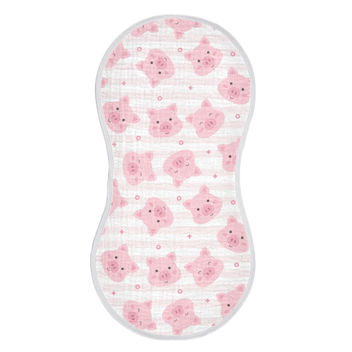 KICPOAY pink pigs stripes burp cloth protects outfits during feeding and burping sessions.