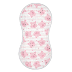 KICPOAY pink pigs stripes burp cloth protects outfits during feeding and burping sessions.
