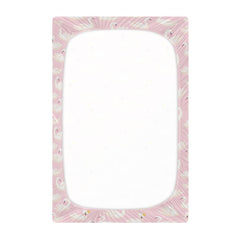 KICPOAY playard 39x27 fitted sheet on mattress demonstrates proper fit.