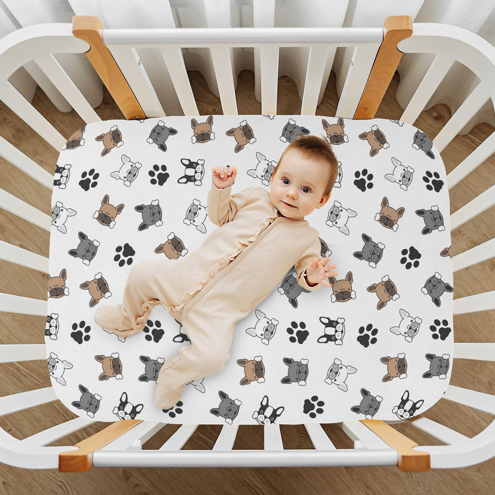 KICPOAY playard sheet close-up of elastic band ensuring durable, safe stay