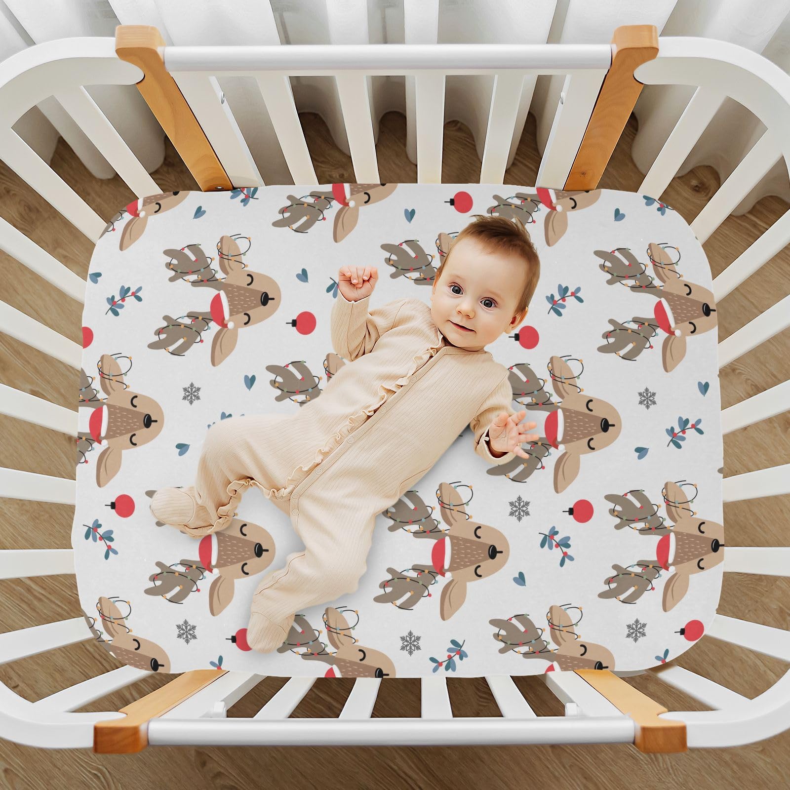 KICPOAY Playard sheet soft breathable fabric keeps baby comfortable.