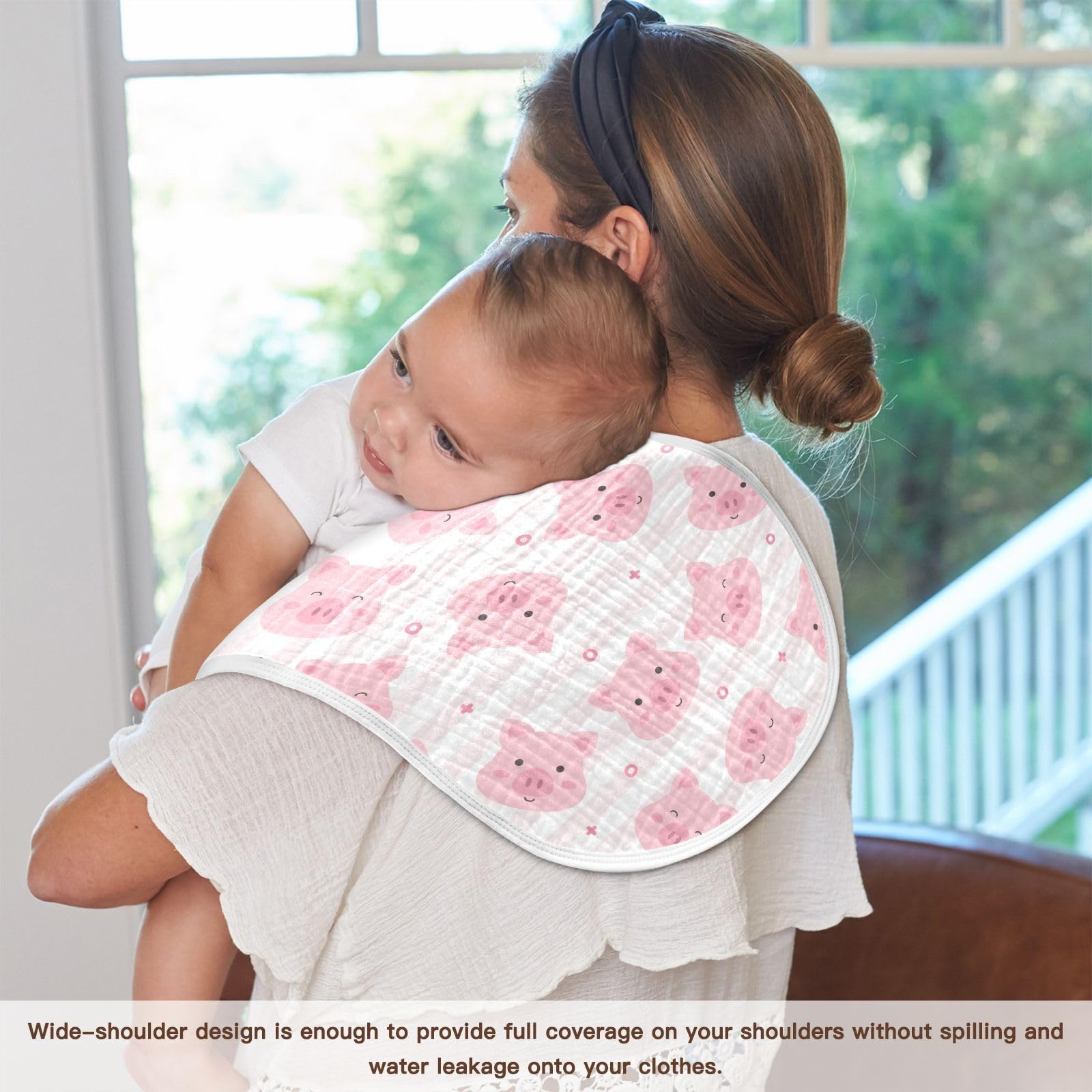 KICPOAY soft absorbent muslin burp cloth keeps baby skin comfortable and clean.