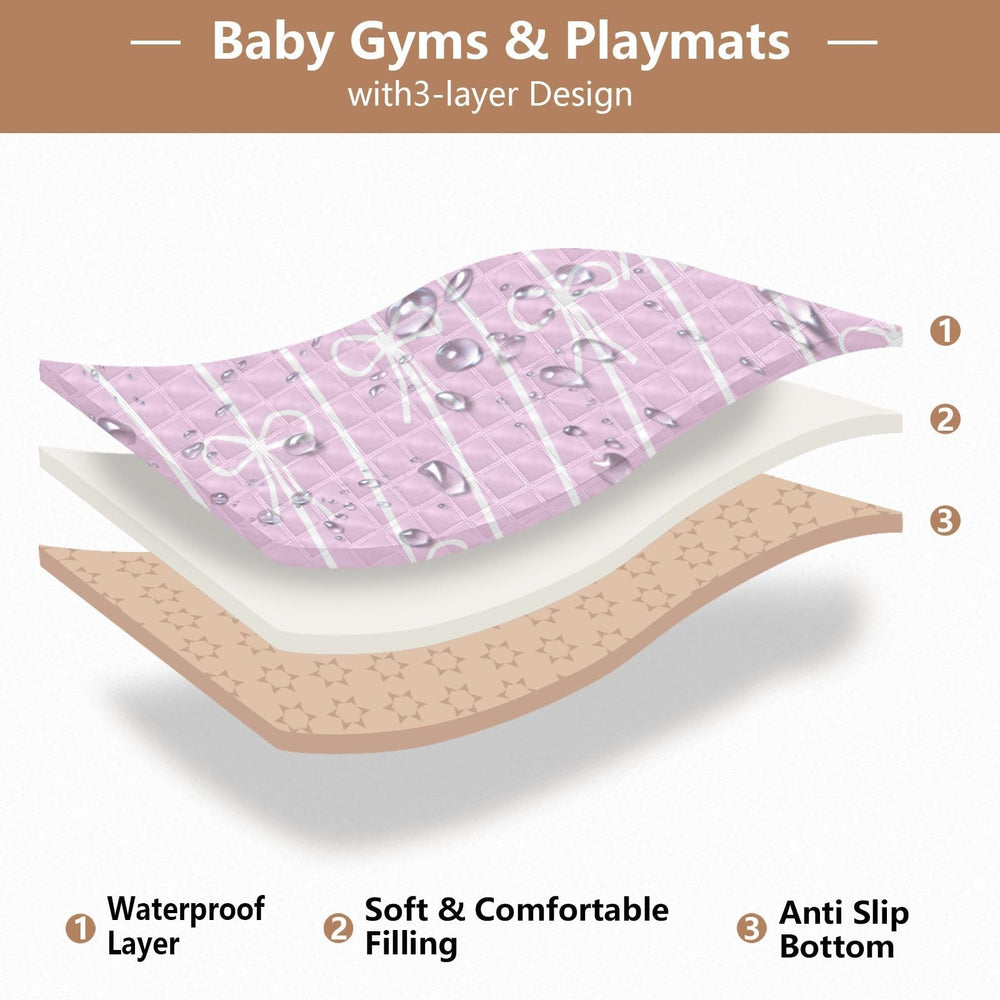 KICPOAY soft cotton inner layer cushions tummy time and play.