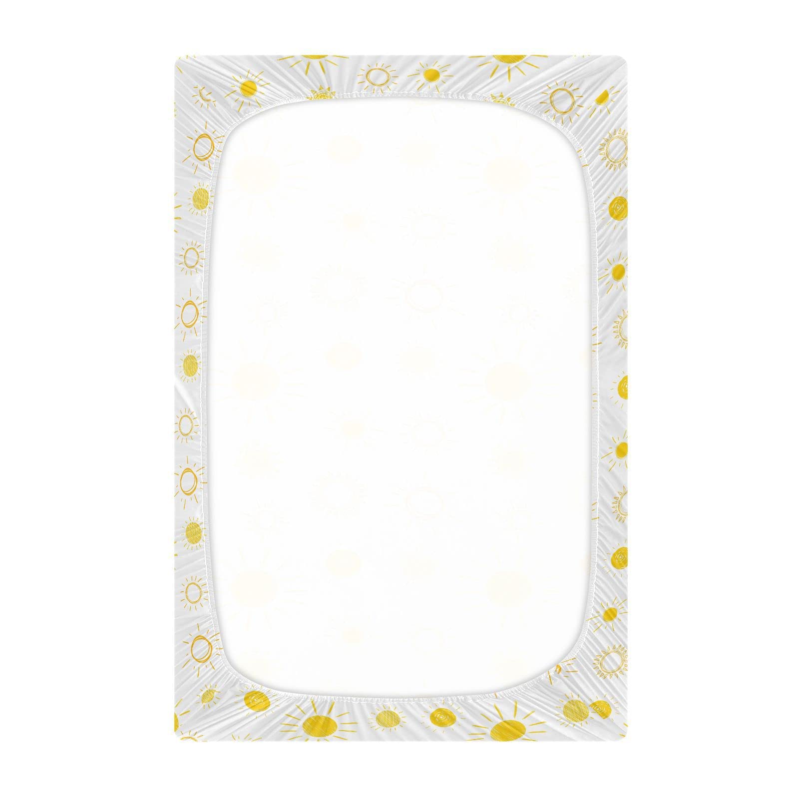 KICPOAY Sun Yellow Pattern Pack-n-Play Sheet adds warm style for everyday use