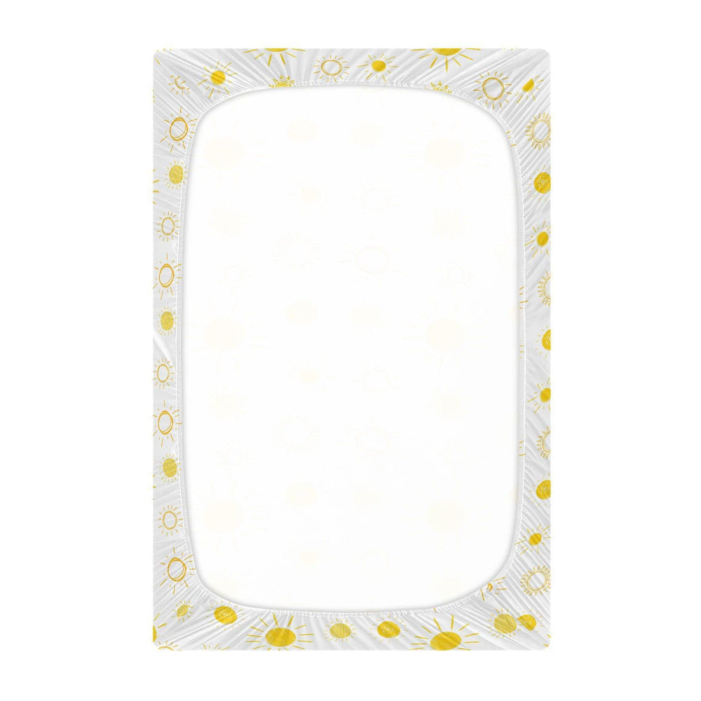 KICPOAY Sun Yellow Pattern Pack-n-Play Sheet adds warm style for everyday use