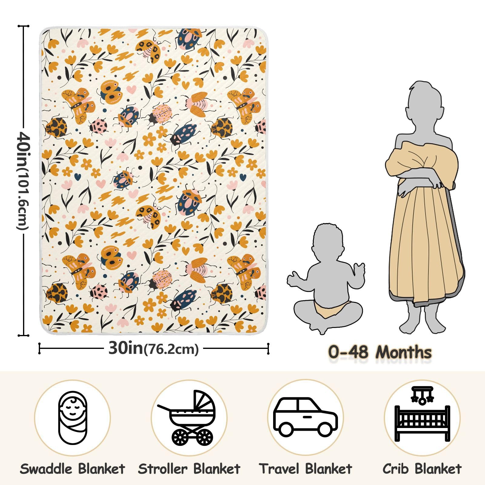 KICPOAY swaddle fabric close-up shows breathable, gentle material