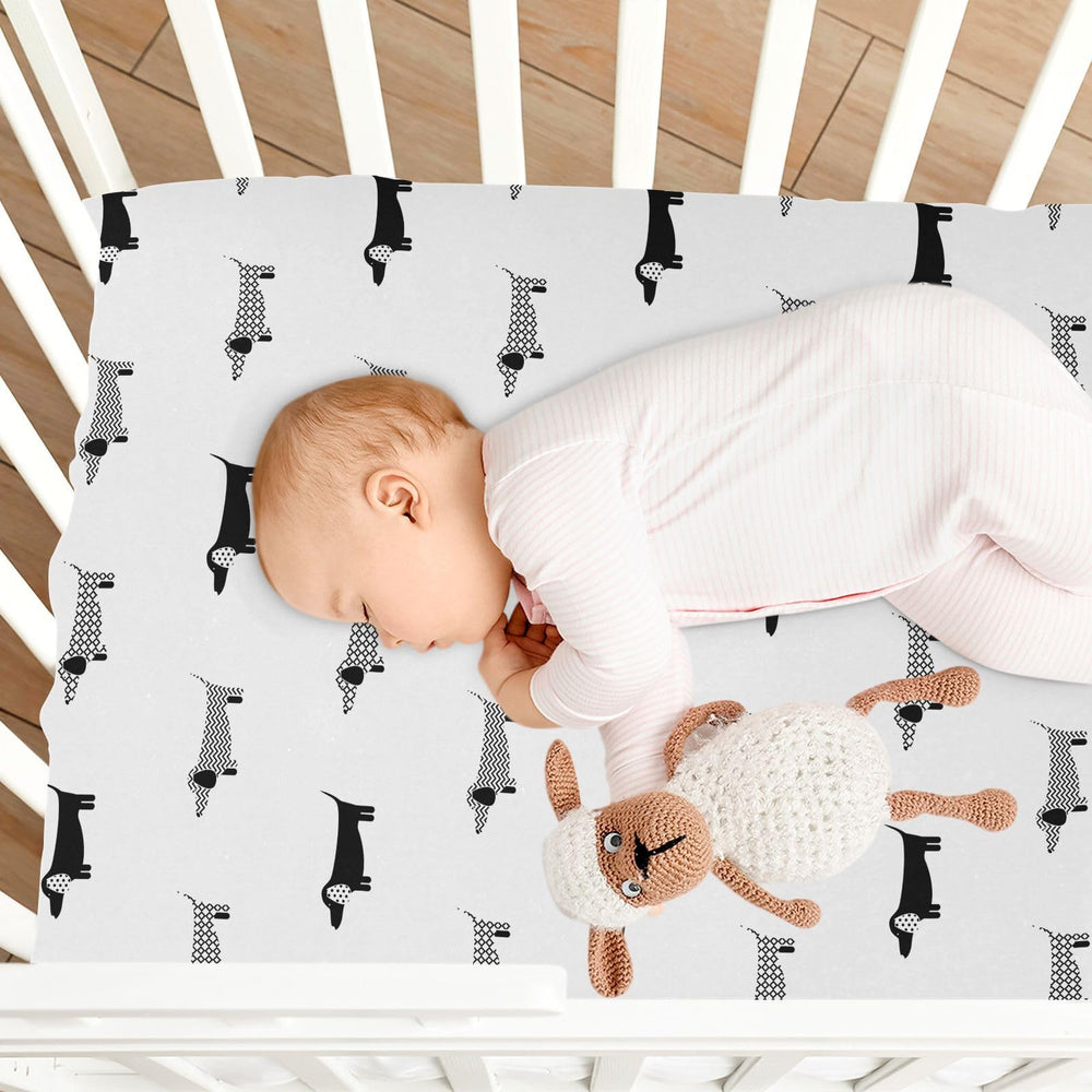 KICPOAY warm cozy dachshund pattern adds charm to baby bedding