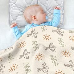 KICPOAY swaddle blanket wrapped around baby for secure sleep